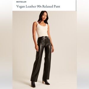 Abercrombie Vegan Leather The 90s Relaxed High Rise pants size 29/8 curve love